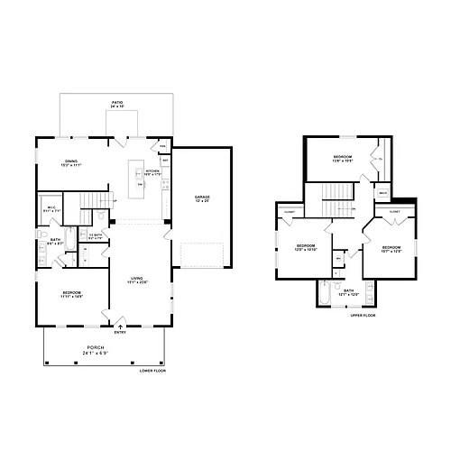 Floor plan 4BR Cottage w/ Garage