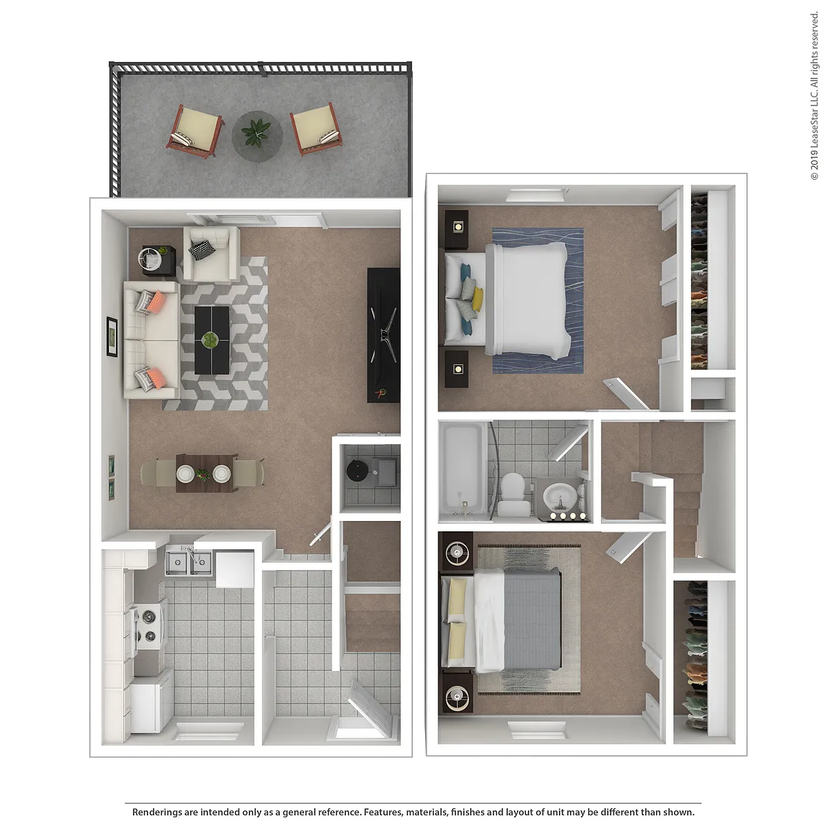 Floor plan 2BR Townhouse