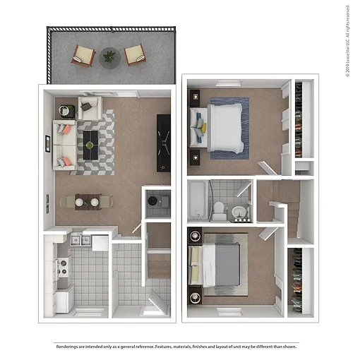 Floor plan 2BR Townhouse