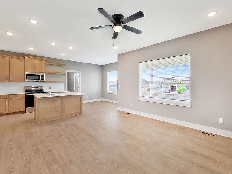kitchen/dining/living area on main floor