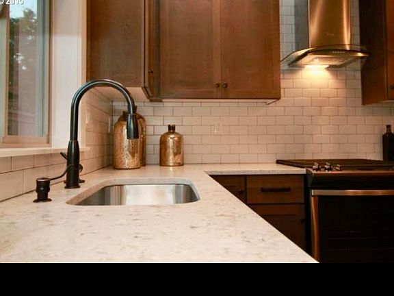 Kitchen with quartz countertops