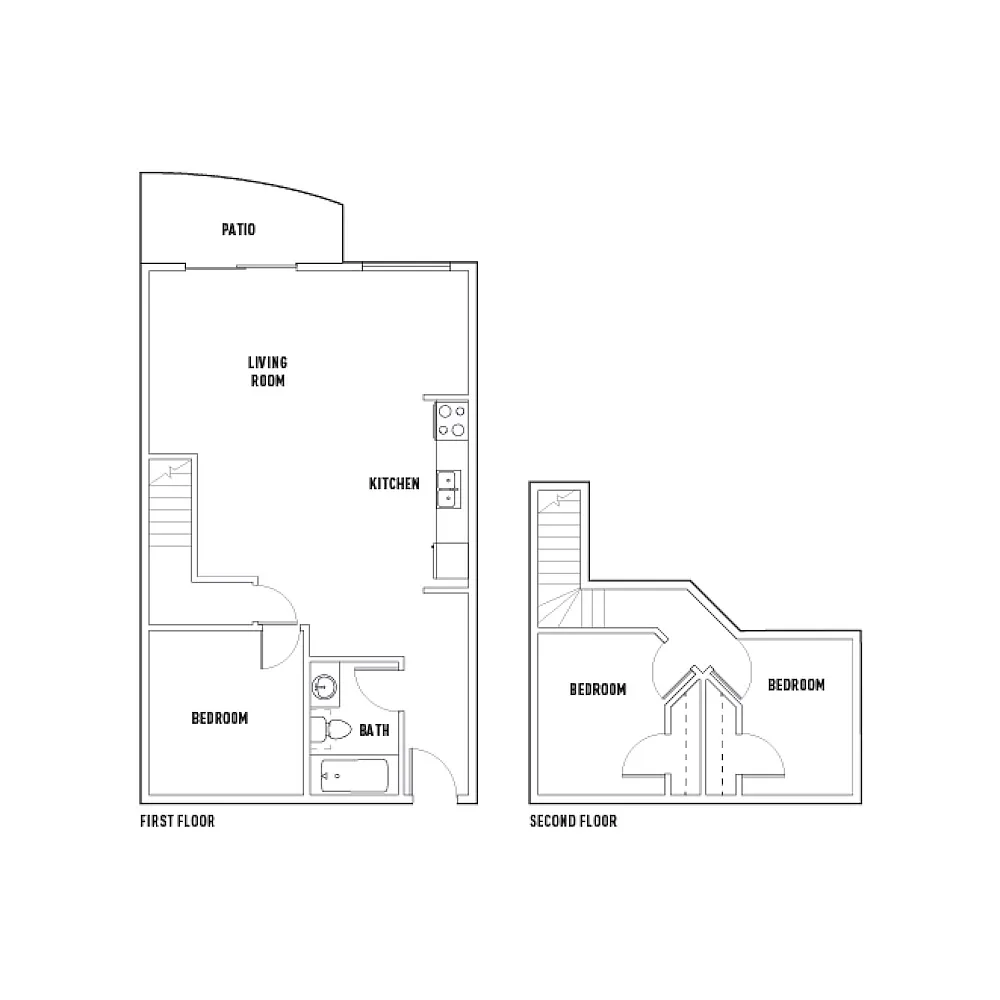 Floor plan 200 Staton Ave - 3 Bed 1 Bath - A - Unfurnished
