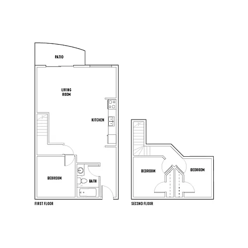 Floor plan 200 Staton Ave - 3 Bed 1 Bath - A - Unfurnished