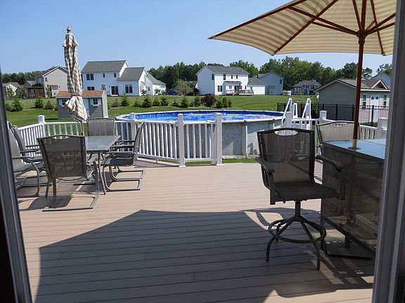 View from kitchen overlooking deck