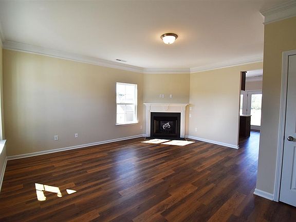 Front door entrance to family room with optional fireplace