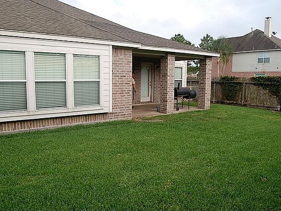 Backyard with covered patio