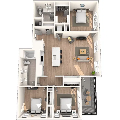Floor plan C1 3x2 1516 SF-FP