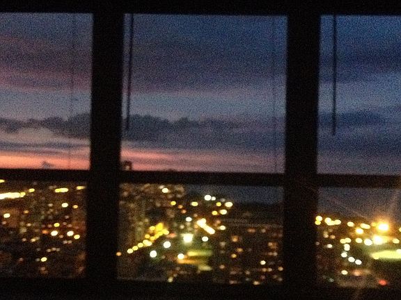 Night view from kitchen bar