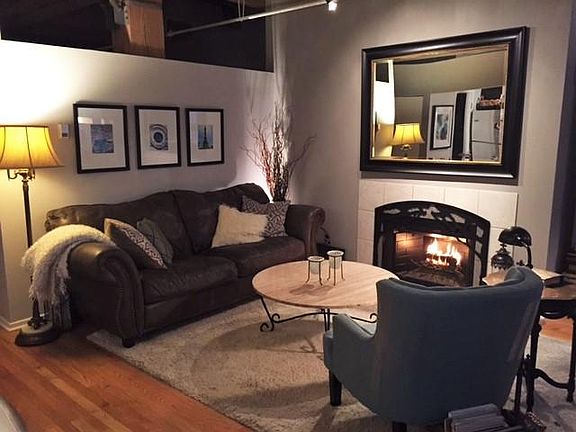 Wood burning fireplace