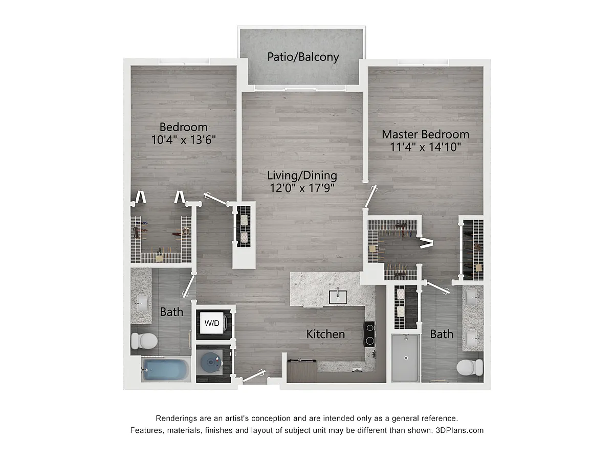 Floor plan 2 Bed / 2 Bath