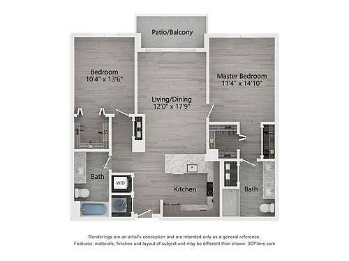 Floor plan 2 Bed / 2 Bath