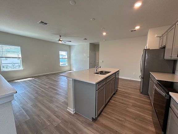 Open concept kitchen and living room