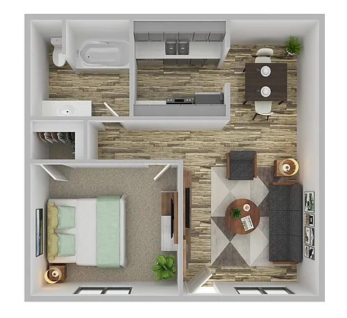 Floor plan One Bedroom Renovated