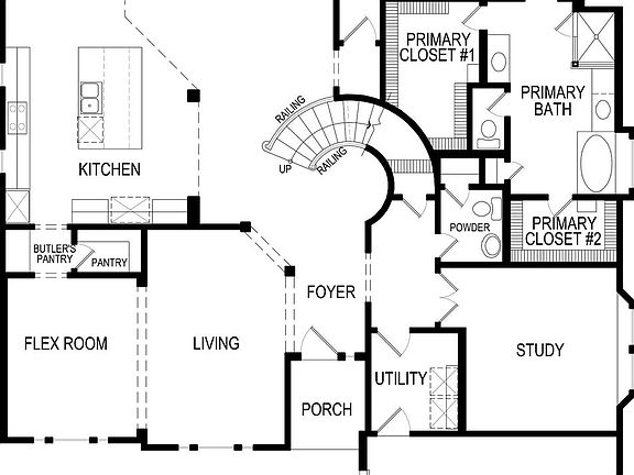 Brentwood 3FSW w Media First Floor Plan