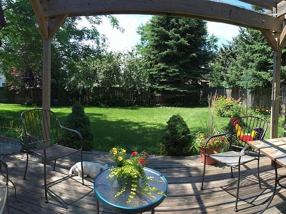 View from dining room to back yard