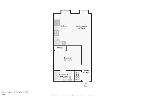 Floor plan 1 Bedroom - Standard - 1st and 2nd floor