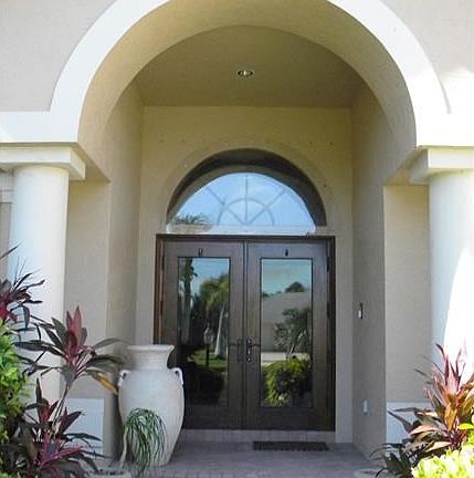 Mahogany front door with Impact Glass