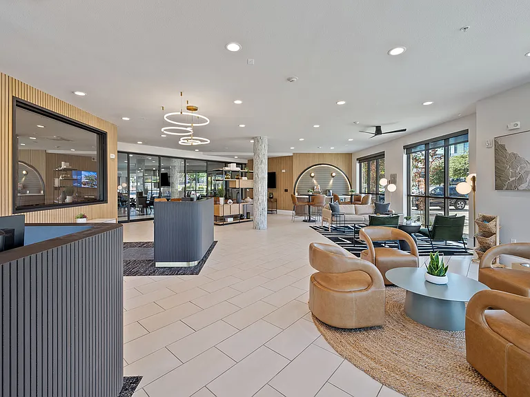 Newly renovated leasing lobby