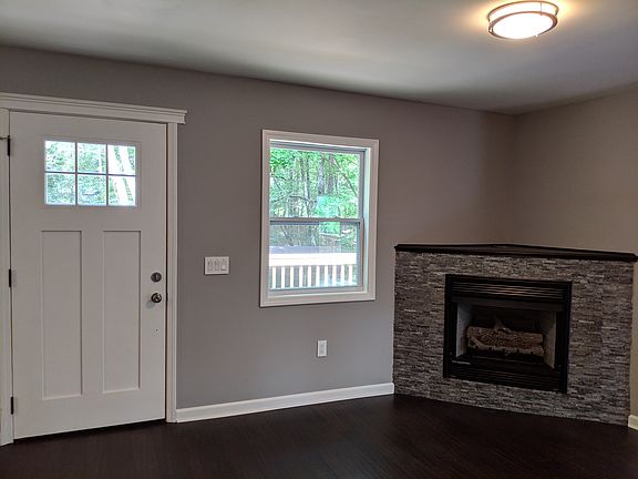 Front Door and Fireplace