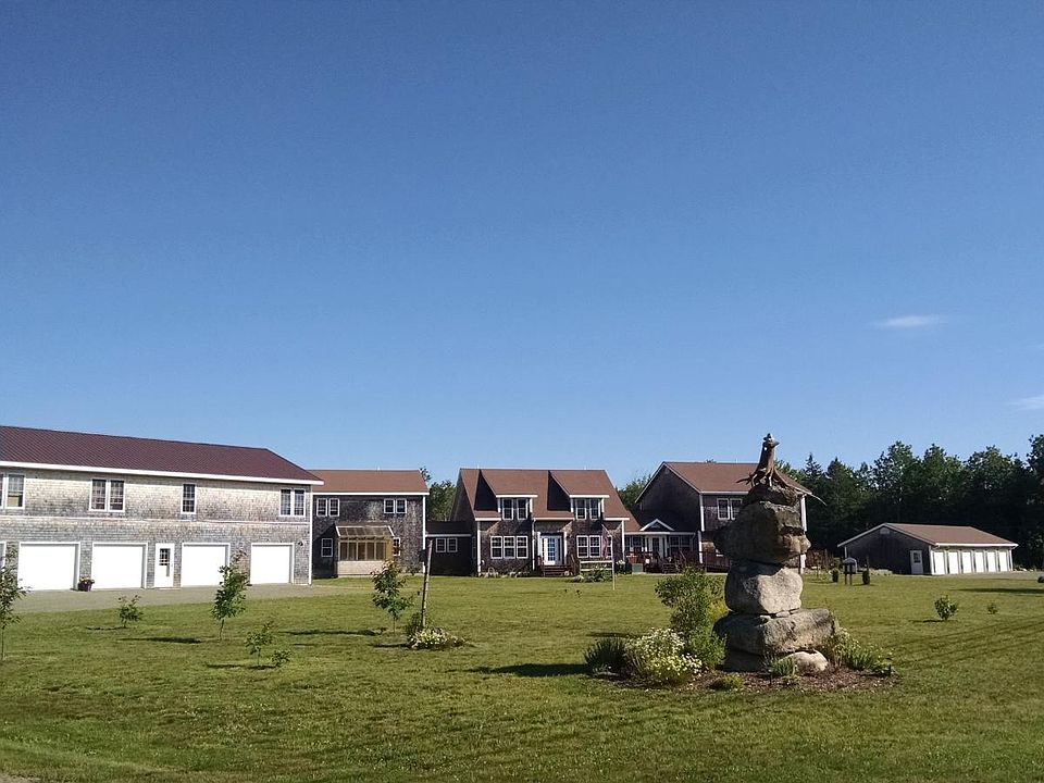 Front view of the apartment buildings.
