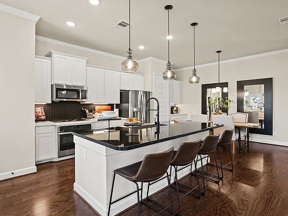 Kitchen with pendant lighting