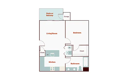 Floor plan 1X1 - A1