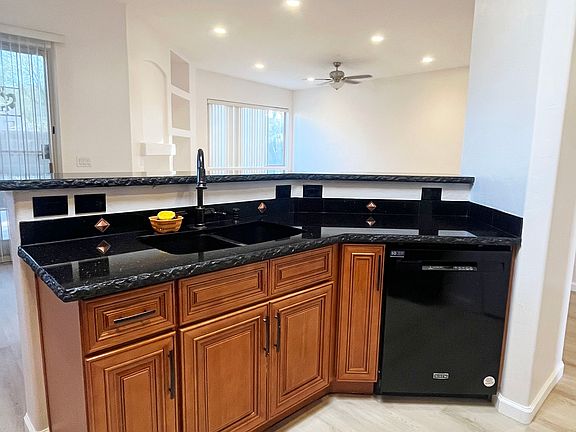 Kitchen looking into living area