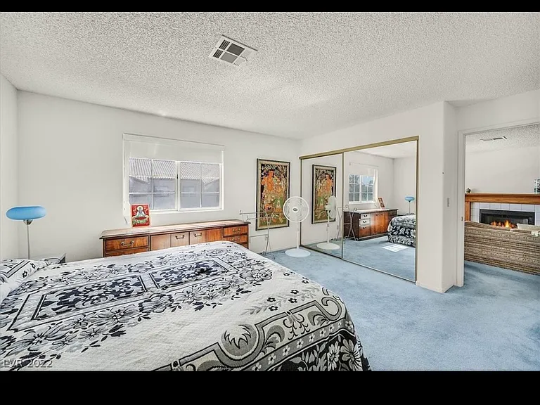 Master bedroom with closet.