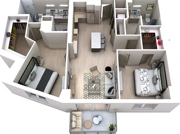 Two Bedroom Two Bath (1,147) Two Bedroom Two Bath (1,147)