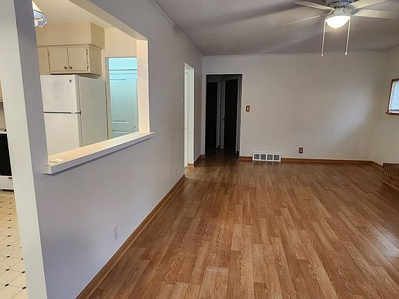 Living room and kitchen.