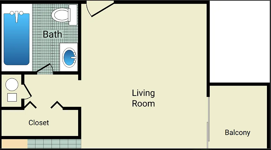 Floor plan 0 Bedroom 1 Bathroom