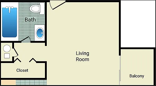 Floor plan 0 Bedroom 1 Bathroom