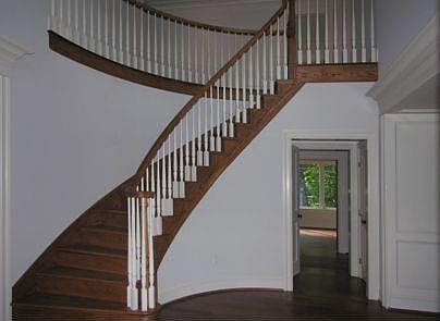 two story foyer w/solid oak staircase