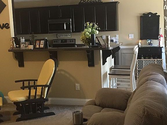 View of kitchen from living 