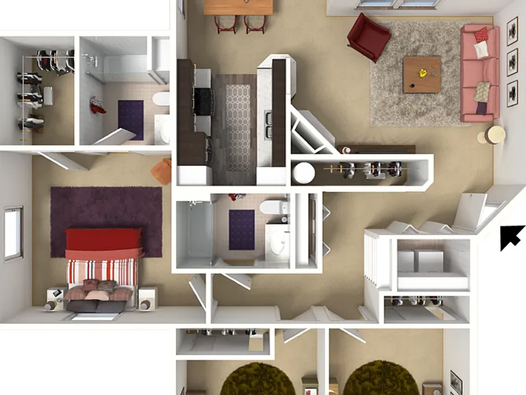 3 Bedroom, 2 Bath - 1,310 SF - Stirling 3 Bedroom, 2 Bath - 1,310 SF - Stirling