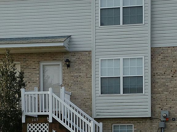 Front view of townhome