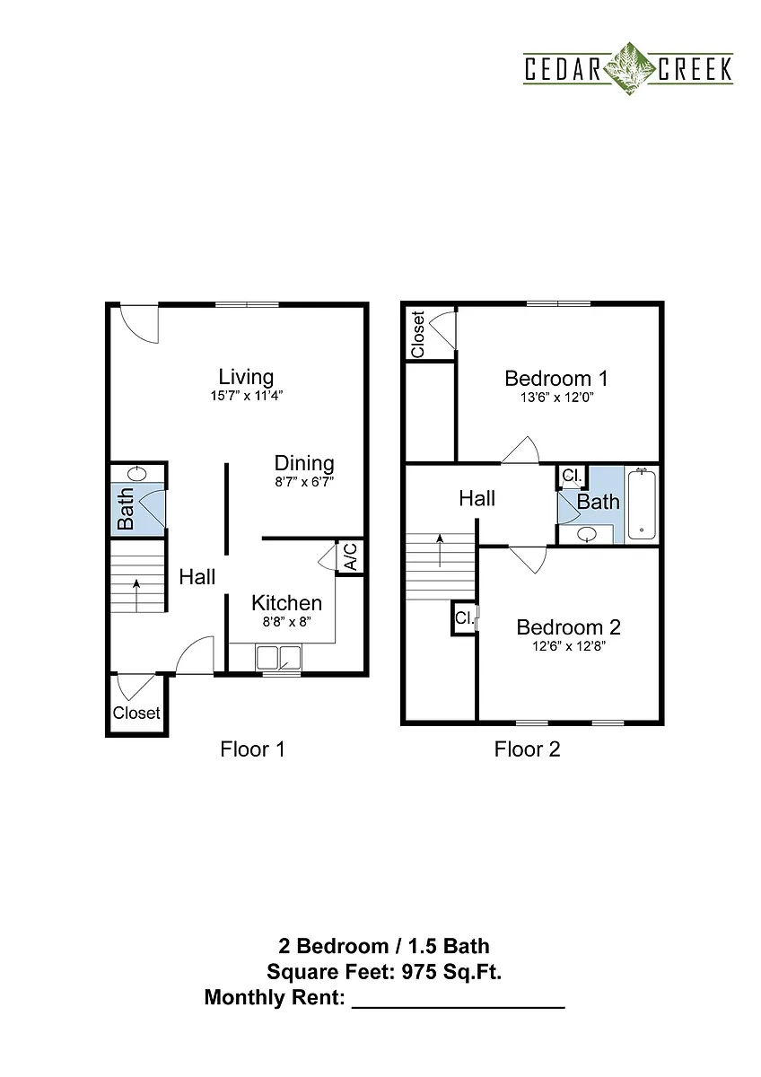 Floor plan 2X15