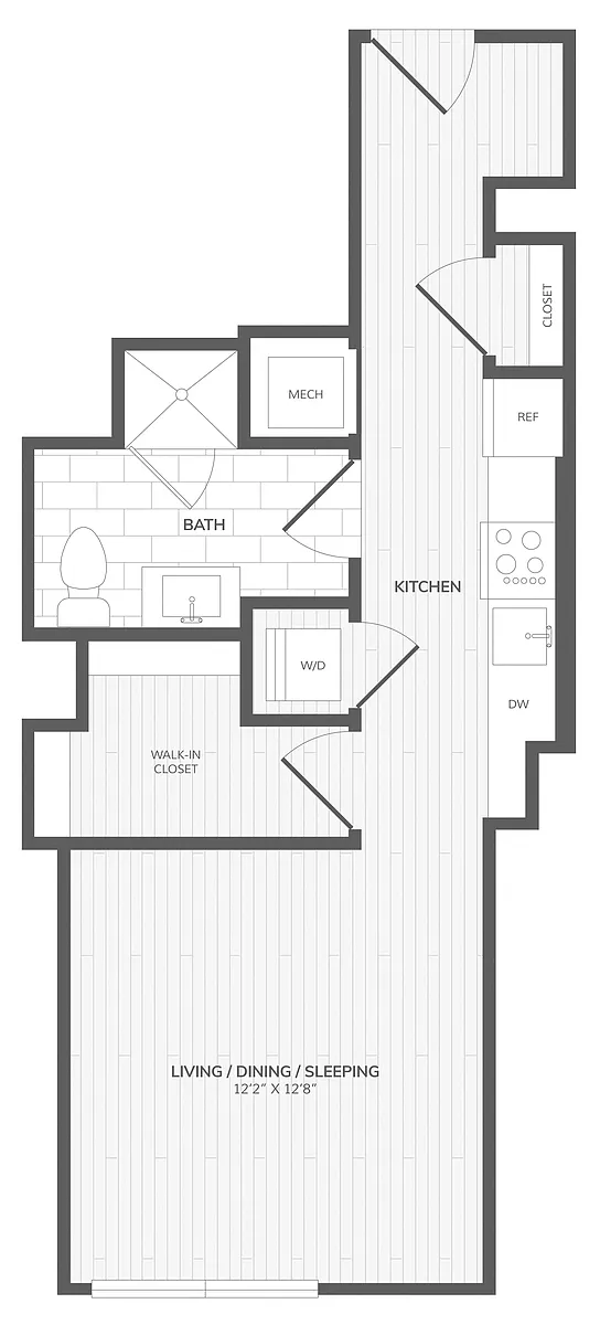 Floor plan Studio-F East Medley