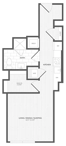 Floor plan Studio-F East Medley