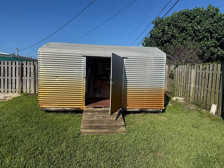 Storage shed in back yard