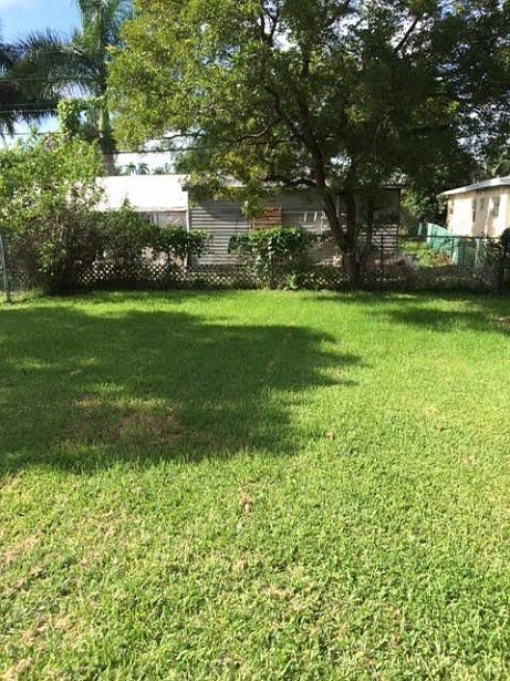 Fenced in back yard.