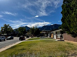 Front yard looking west to Flatirons