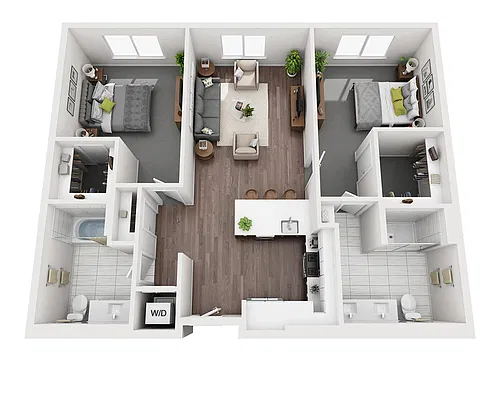 Floor plan Two Bedroom B2E