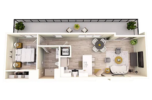 Floor plan The Ivy - One Bedroom