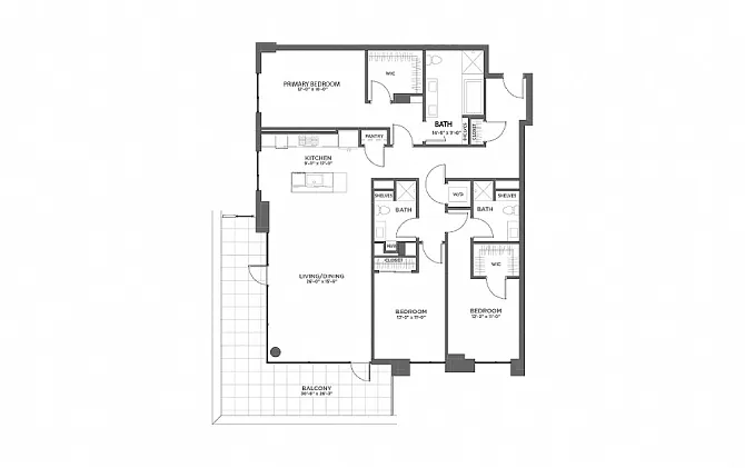 Floor plan 3BR CC