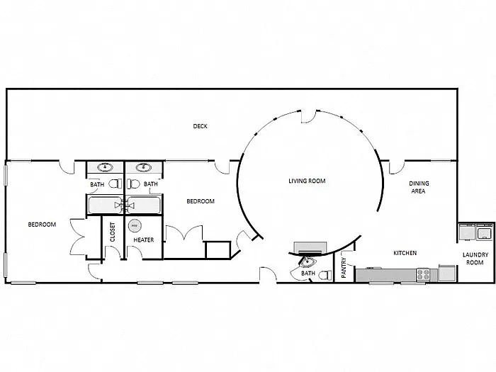 Floor plan 2 Bed / 2.5 Bath: Type A