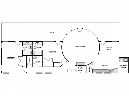 Floor plan 2 Bed / 2.5 Bath: Type A