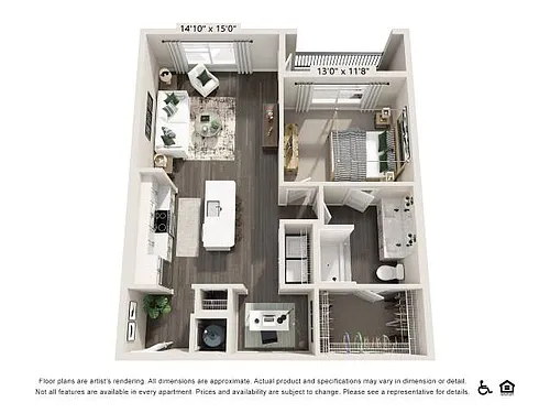 Floor plan One-Bedroom Apartment (A8)