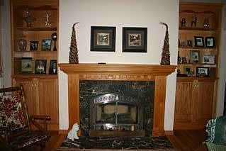 Fireplace @ built in bookshelfs