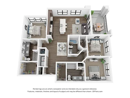 Floor plan C1 (3 Bedroom)